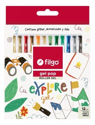 Lapicera Roller Gel Pop Filgo X 12 Surt