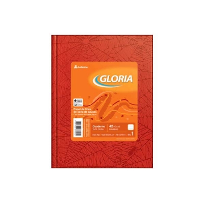Cuaderno T/D 16X21 Gloria 42 Hj Ray Rojo