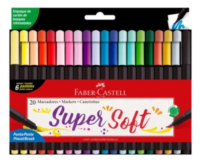 Marcador Pincel Brush  Supersoft X 20 Faber