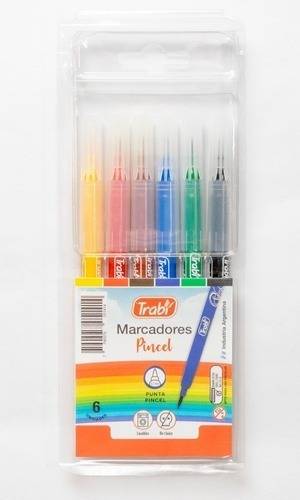 Marcador Pincel Surtido X 6 Trabi