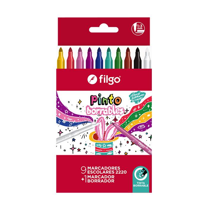 Marcador Escolar  P/Fina Filgo 2220 X 10 Borrable