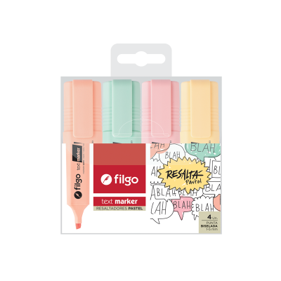 Resaltador Filgo Text Marker Pastel X 4