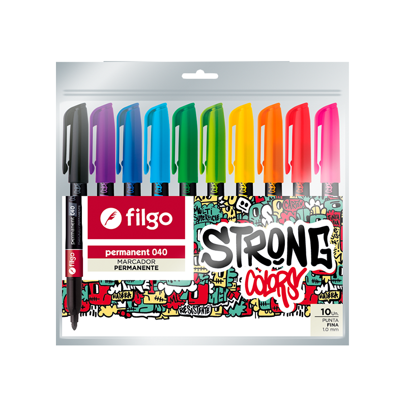 Marcador Perm Strong Filgo X 10 Surtido