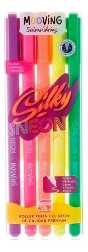 Lapicera Roller Gel Coloring X 5 Fluor