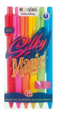 Lapicera Roller Gel Coloring Retractil X 6
