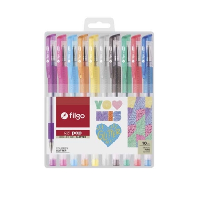 Lapicera Roller Gel Pop Filgo X 10 Glit
