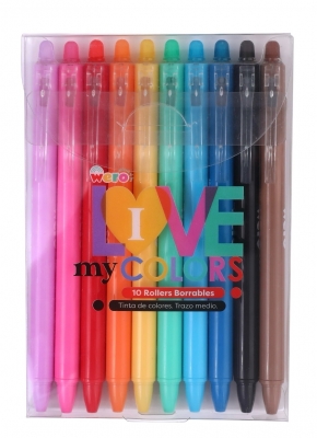 Lapicera Roller Gel Borrable X 10 Colores Wero