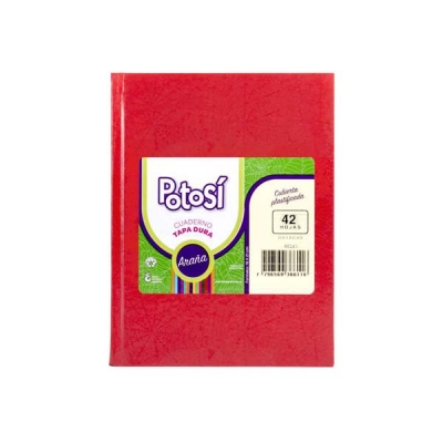 Cuaderno T/D 16X21 Potosi 42 Hj Ry Rojo