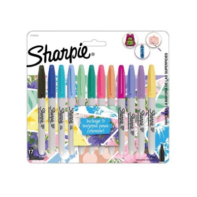 Marcador Sharpie Tropical X 12 + 5 Tarj